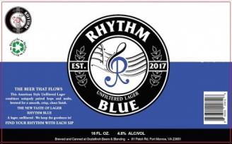 Rhythm Brewing Co - Blue Unfiltered Light Lager (6 pack 12oz cans) (6 pack 12oz cans)